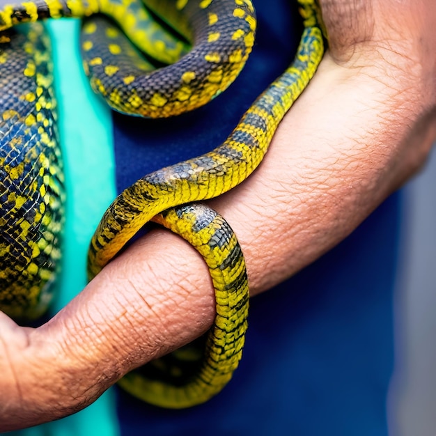 snake on a human body