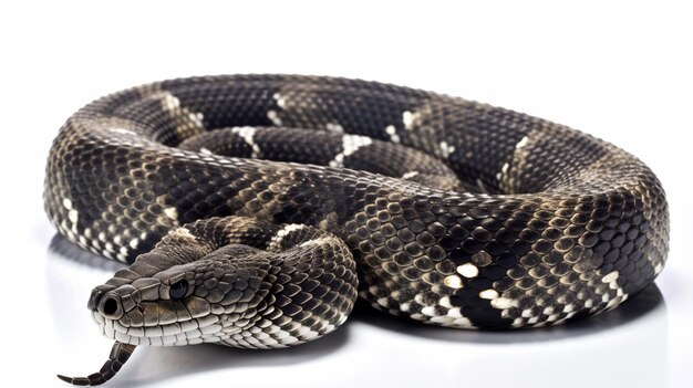 A snake is shown on a white background.