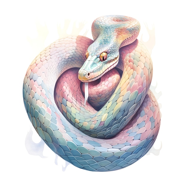 Photo snake in pastel colors