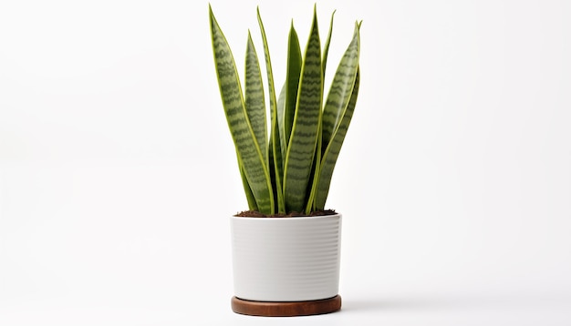 A snake plant sansevieria isolated white background