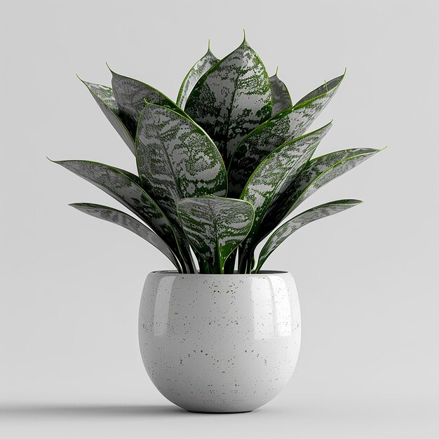 Photo snake plant sansevieria in white pot