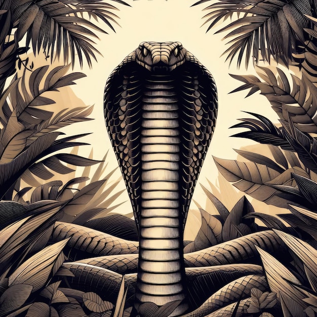 портрет змеи в джунглях