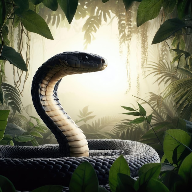 snake portrait in the jungle