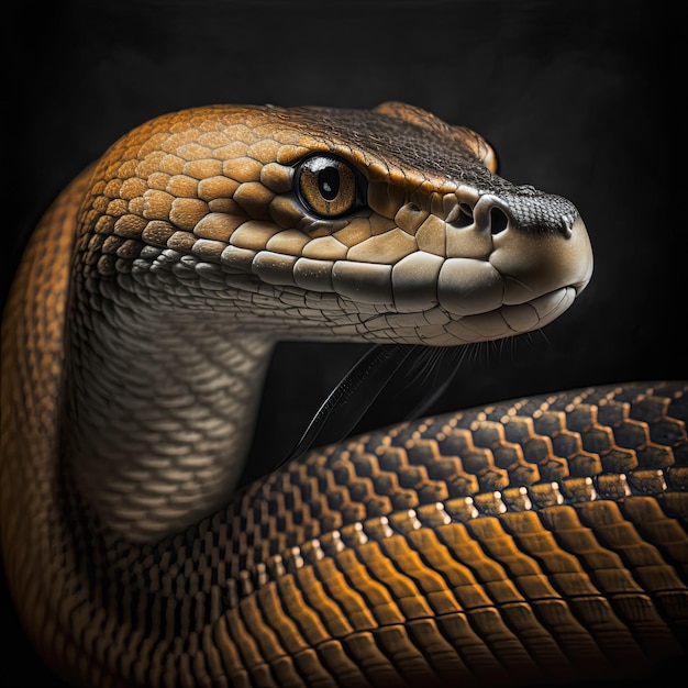 Snake portrait in studio ultra realistic Generative Ai