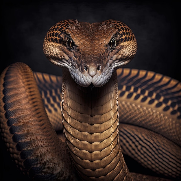 Foto ritratto di serpente in studio ultra realistico generative ai