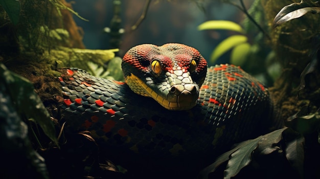 Snake in rainforest