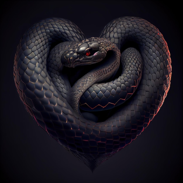 Snake in shape of heart Generative AI