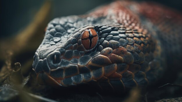 Photo a snake shedding its skin in the forest