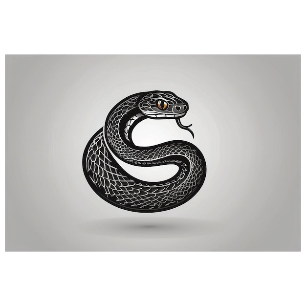 Foto illustrazione del design dell'icona vettoriale del logo della silhouette del serpente