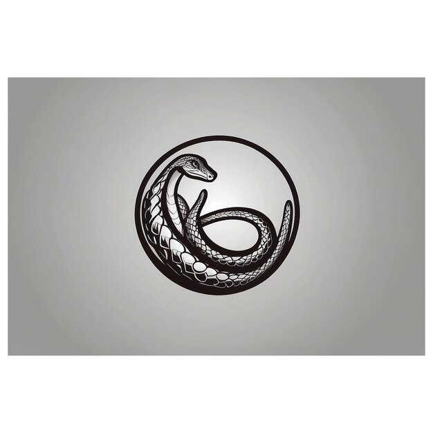 Foto illustrazione del design dell'icona vettoriale del logo della silhouette del serpente