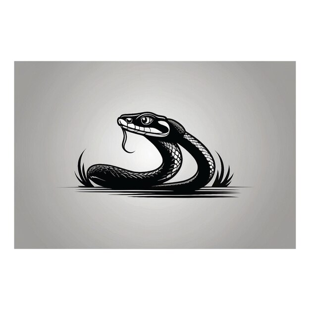 Snake silhouette logo vector icon design illustration