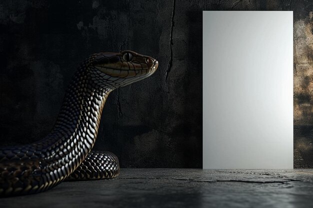 Photo a snake sitting in front of a door