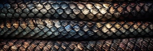 Змеиная кожа масштабирует текстуру фона Генеративный AI