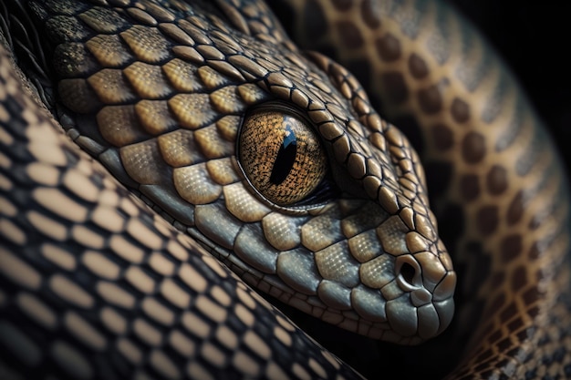 Snake skin texture closeup AI generation