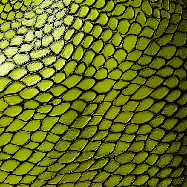 Напечаток с текстурой змеиной кожи ярко-зеленого цвета