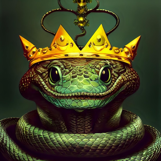 Snake or viper with a king's crown