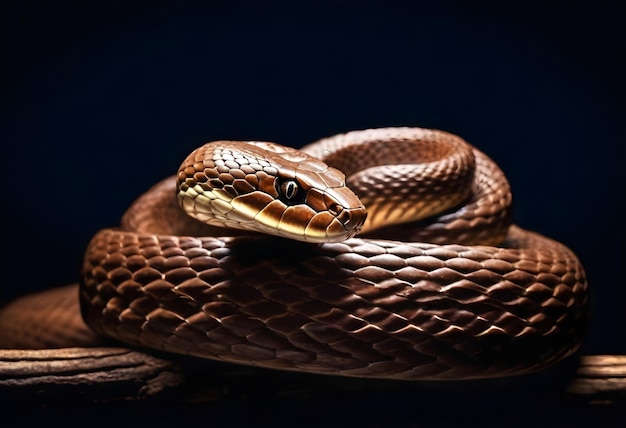 Foto un serpente con uno sfondo nero