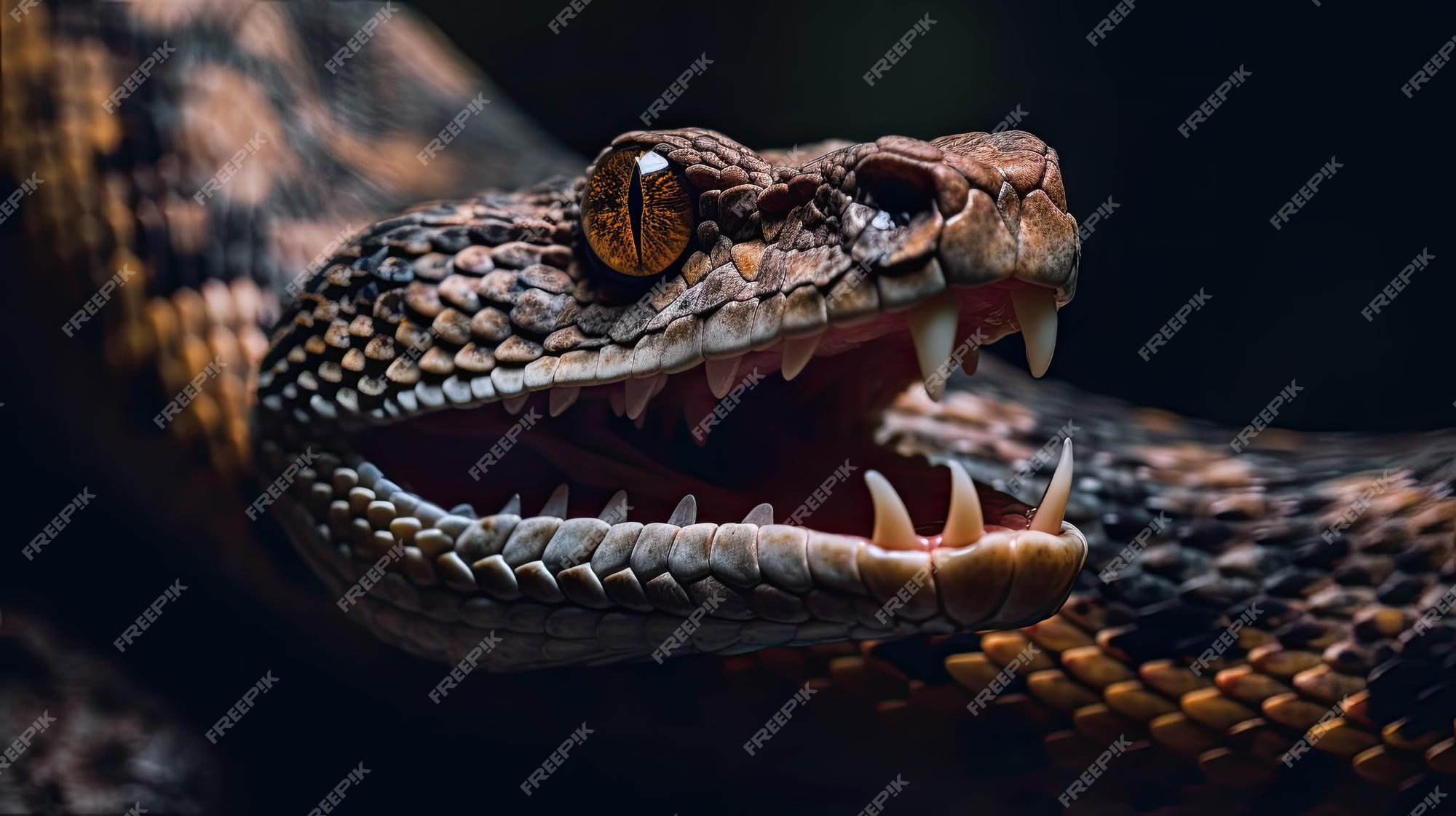 Premium AI Image | A snake with its mouth open and a mouth open