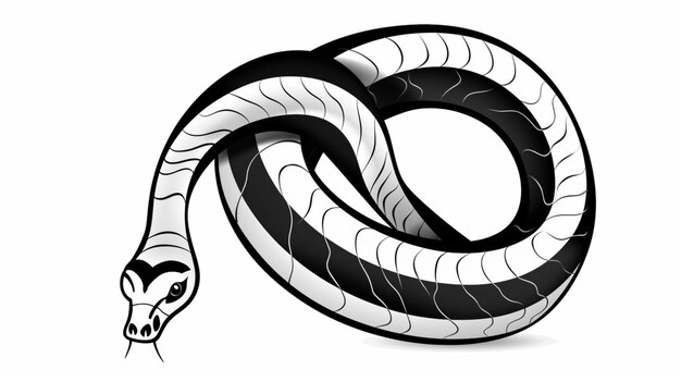 A snake with a white background and the word snake on it.