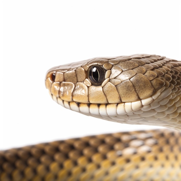 A snake with a white background