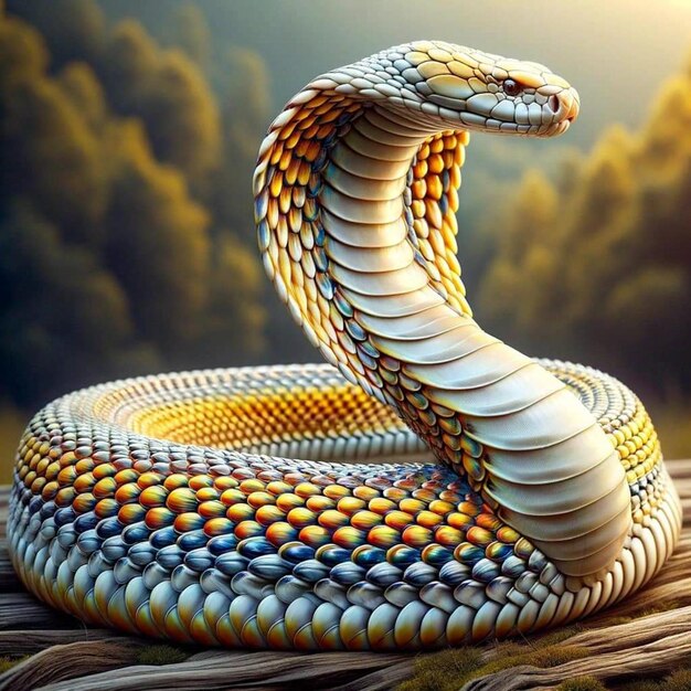 a snake with yellow stripes and orange stripes is sitting on a basket