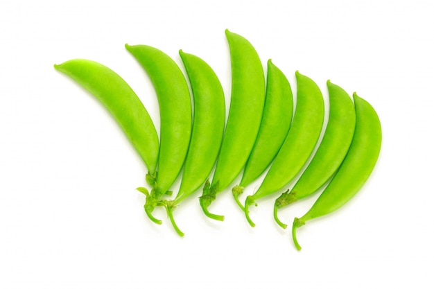 Snap peas isolated on white background