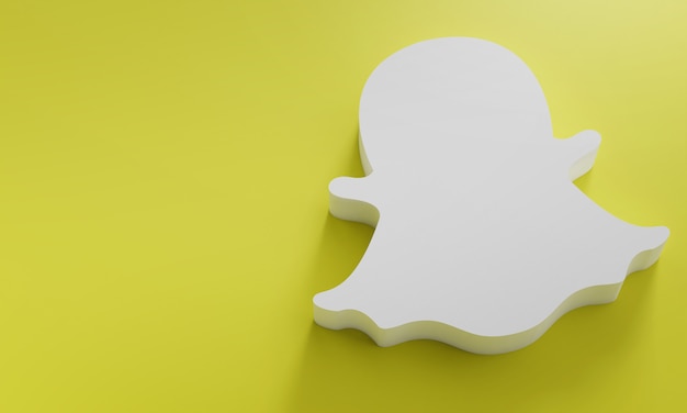 Snapchat Logo Minimal Simple Design Template. Kopieer Space 3D