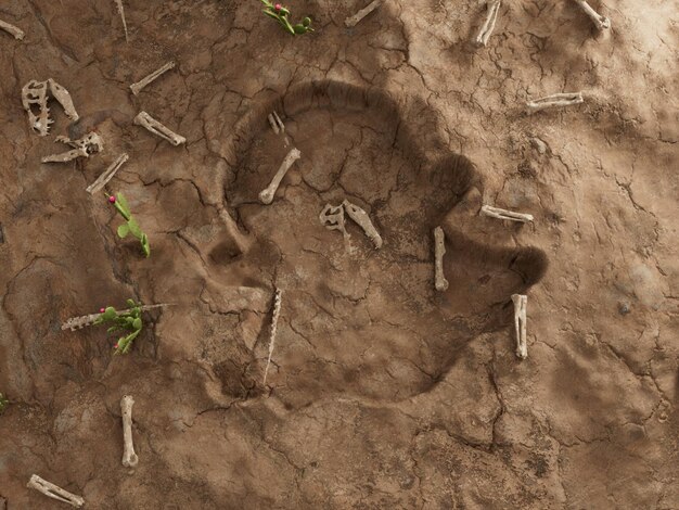 Snapchat Social MediaGround Hole Dry Fossil Dead Excavation 3D Illustratie