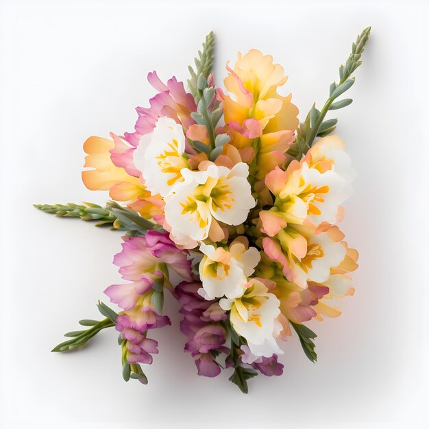 Photo snapdragon bouquet flowers on white background