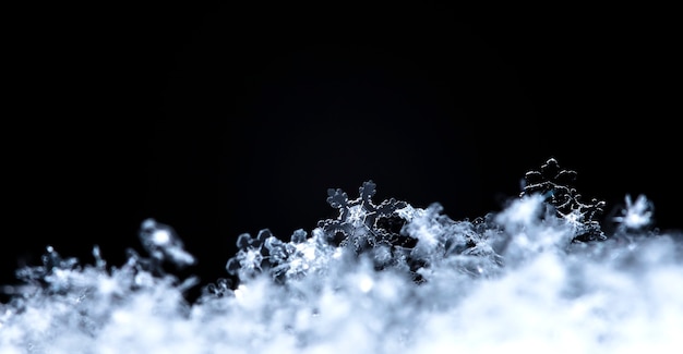 snapshot of a small snowflake taken during a snowfall