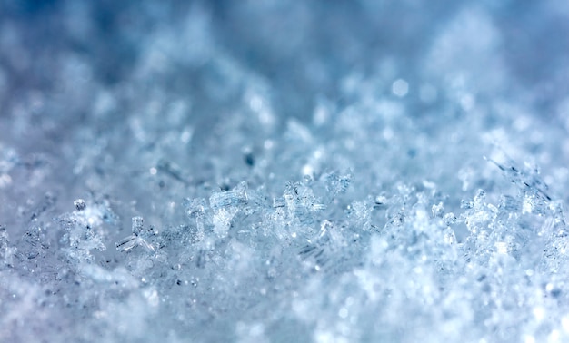 snapshot of a small snowflake taken during a snowfall