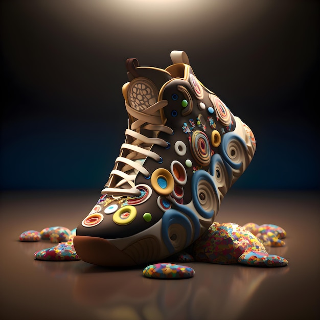 Foto sneakers ontworpen 3d render generatieve ai