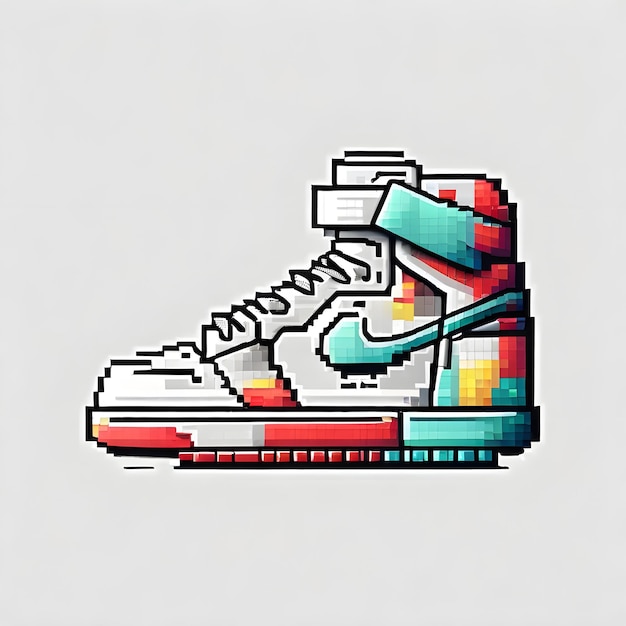 Photo sneakers pixel art design sneakers creative shoes