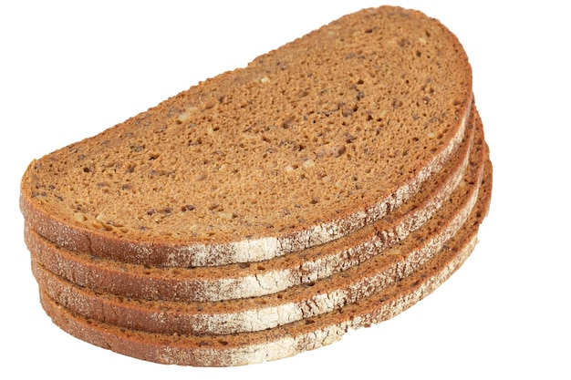 Sneetje volkoren toast geïsoleerd op een witte achtergrond Integraal brood