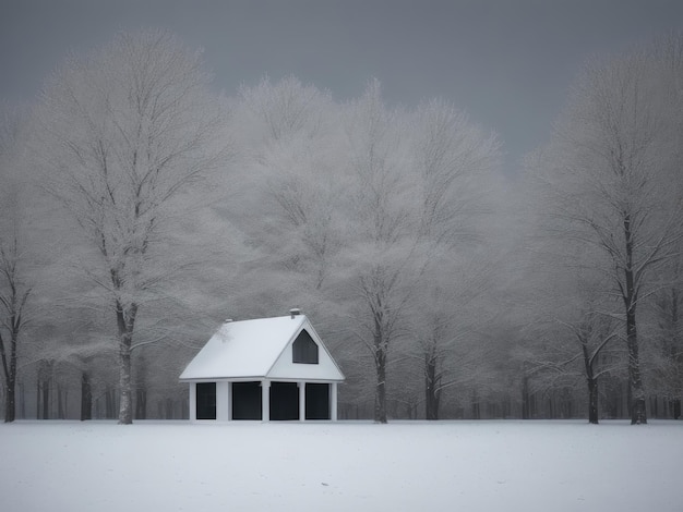 Sneeuw en besneeuwd bos winter achtergrond