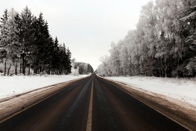 Sneeuw gefotografeerd in het winterseizoen