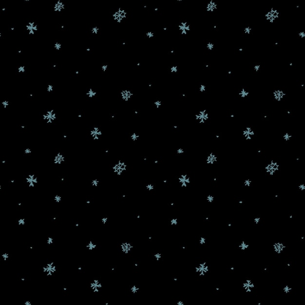 Sneeuw Kerst Nieuwjaar eenvoudig zwart patroon Een digitale afbeelding Hand getrokken textuur en isoleren