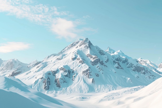 Sneeuwbedekte bergen onder een heldere blauwe hemel