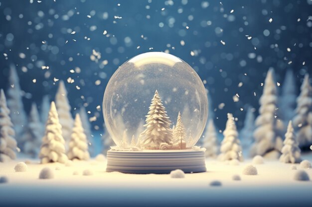 Sneeuwbol-stijl animatie van een winter wonderland ai gegenereerde illustratie