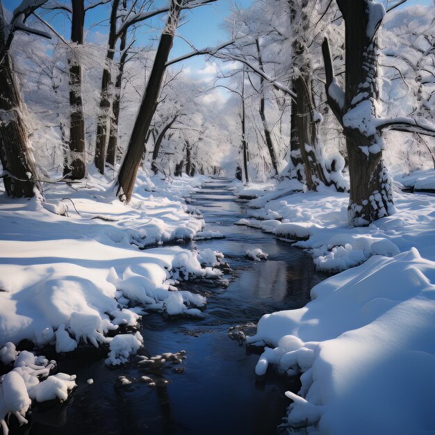 Sneeuwige stilte Winterlandschap Foto