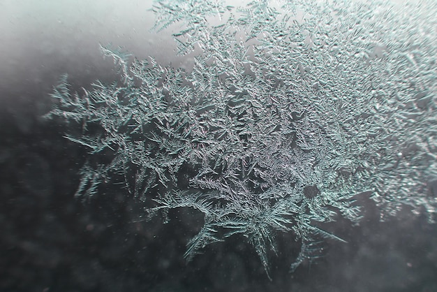 Foto sneeuwpatroon op het glas van vorst