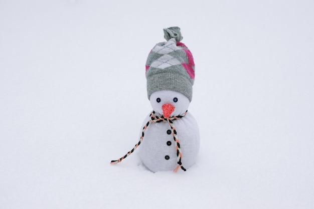 Sneeuwpop handgemaakt van sokken