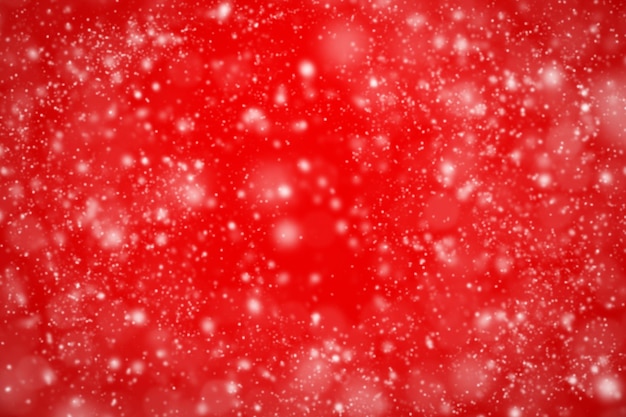 Sneeuwval winter natuur Kerstmis op rode achtergrond