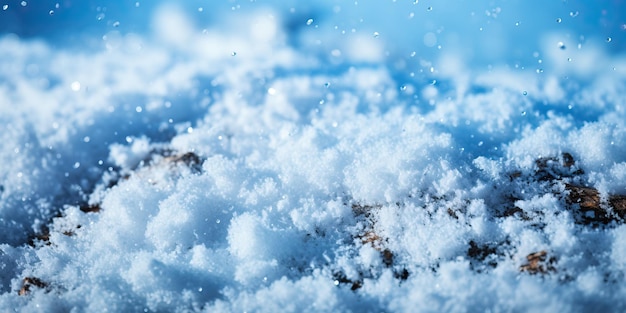 sneeuwvlokken op de grond in het winterbos