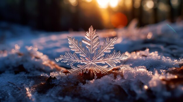 Sneeuwvlokken tijdens een sneeuwval onder natuurlijke omstandigheden bij lage temperaturen