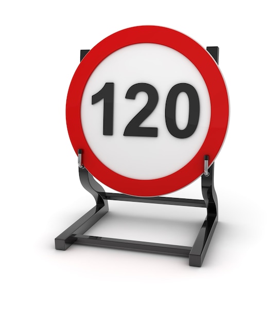 Foto snelheidslimiet verkeersbord 120