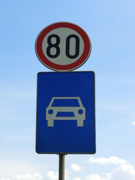 Snelheidslimiet verkeersbord 80