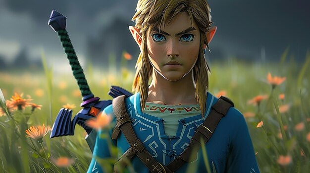 snelle actie scène van Zelda Breath of the Wild videogame hyper realistisch