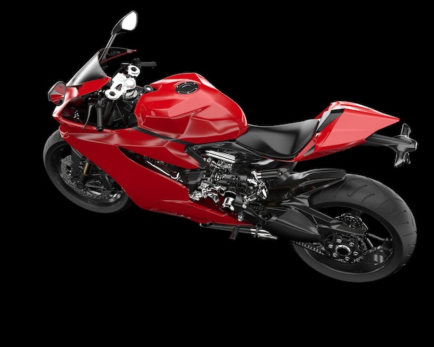 Snelle motorfiets geïsoleerd op achtergrond 3D-rendering illustratie