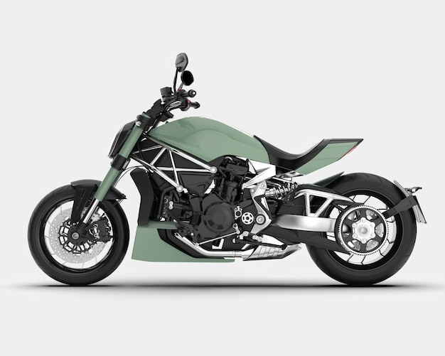 Snelle motorfiets geïsoleerd op achtergrond 3D-rendering illustratie